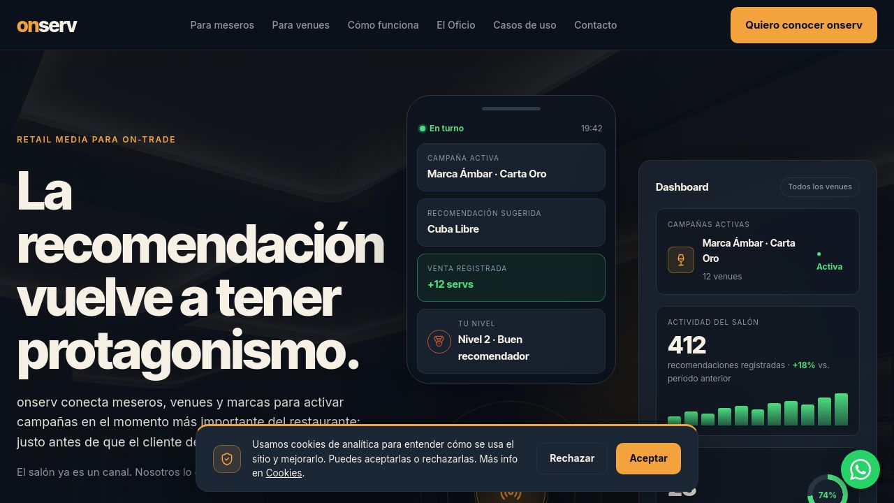 Screenshot of Onserv.app