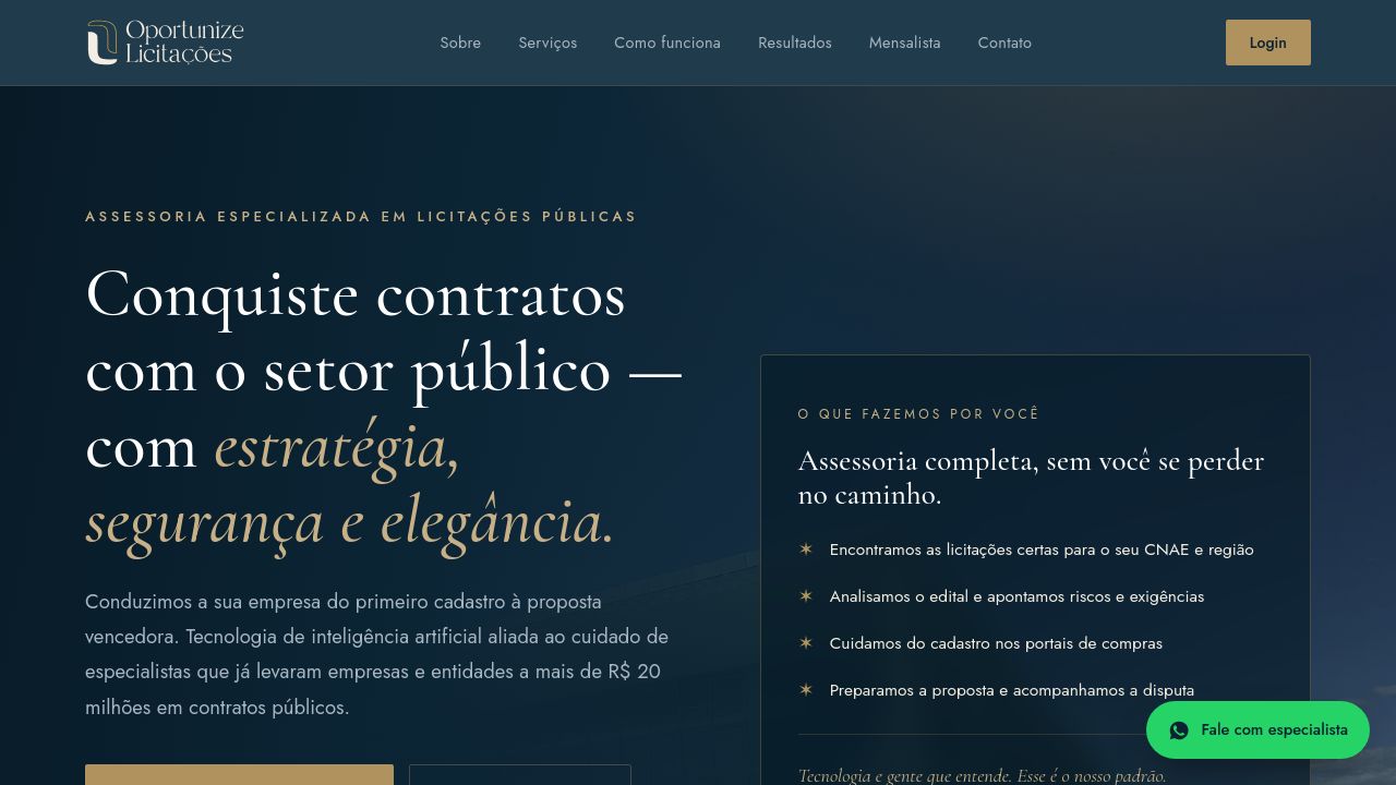 Screenshot of Oportunizelicitacoes.com.br