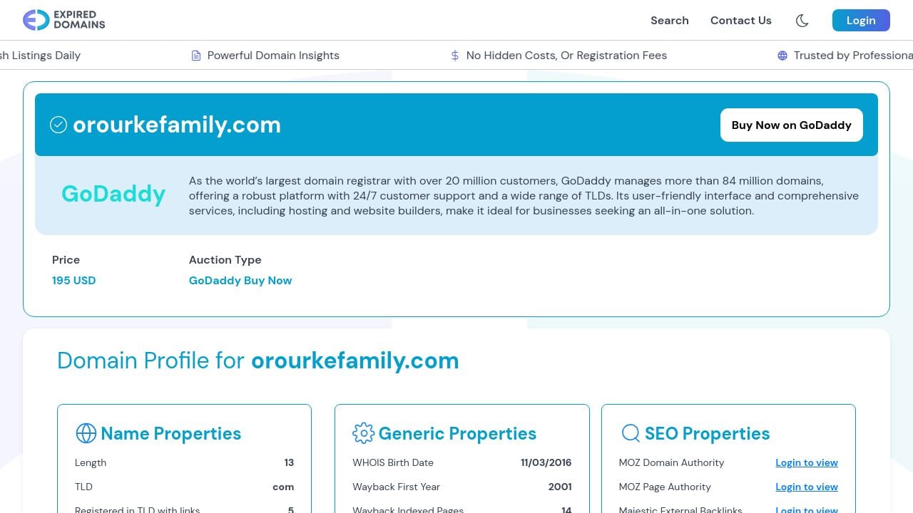 Screenshot of Orourkefamily.com