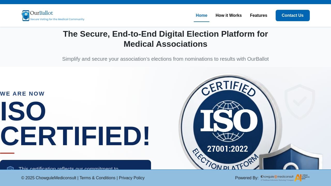 Screenshot of Ourballot.com