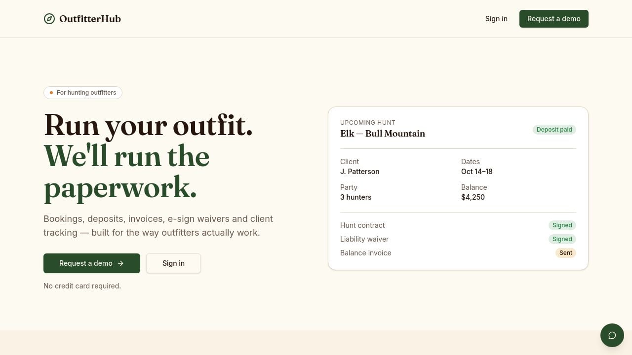 Screenshot of Outfitterhub.ca