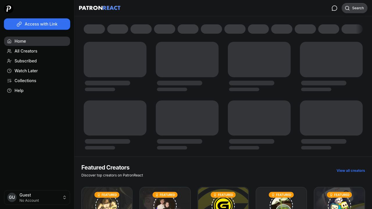 Screenshot of Patronreact.com