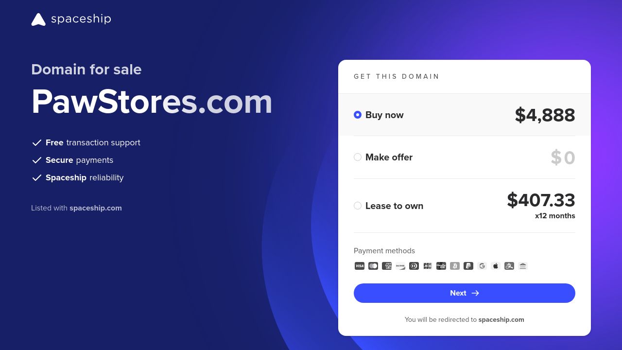 Screenshot of Pawstores.com
