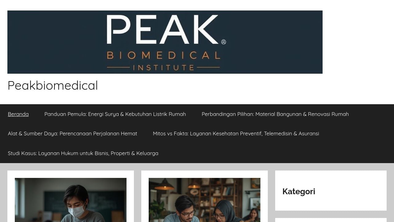 Screenshot of Peakbiomedical.institute