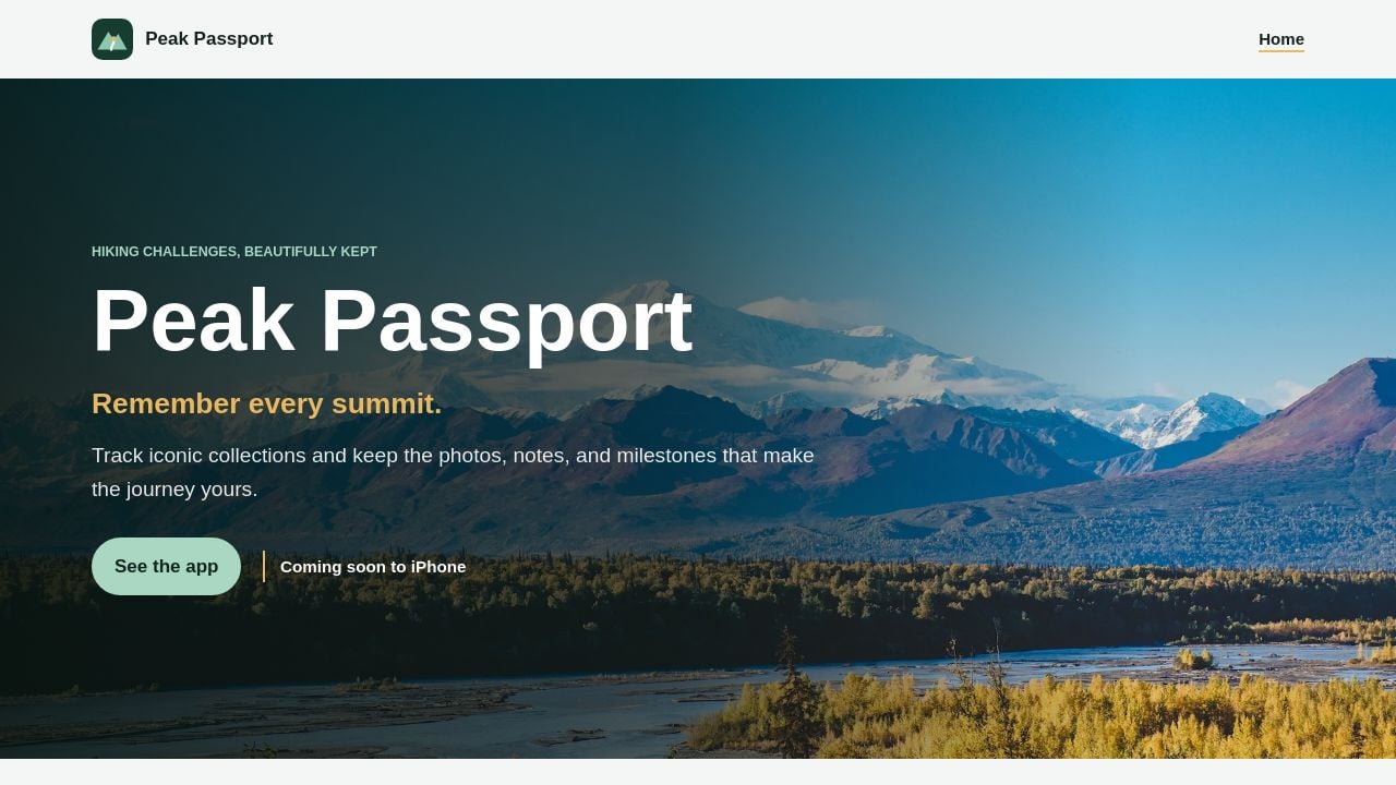 Screenshot of Peakpassport.app