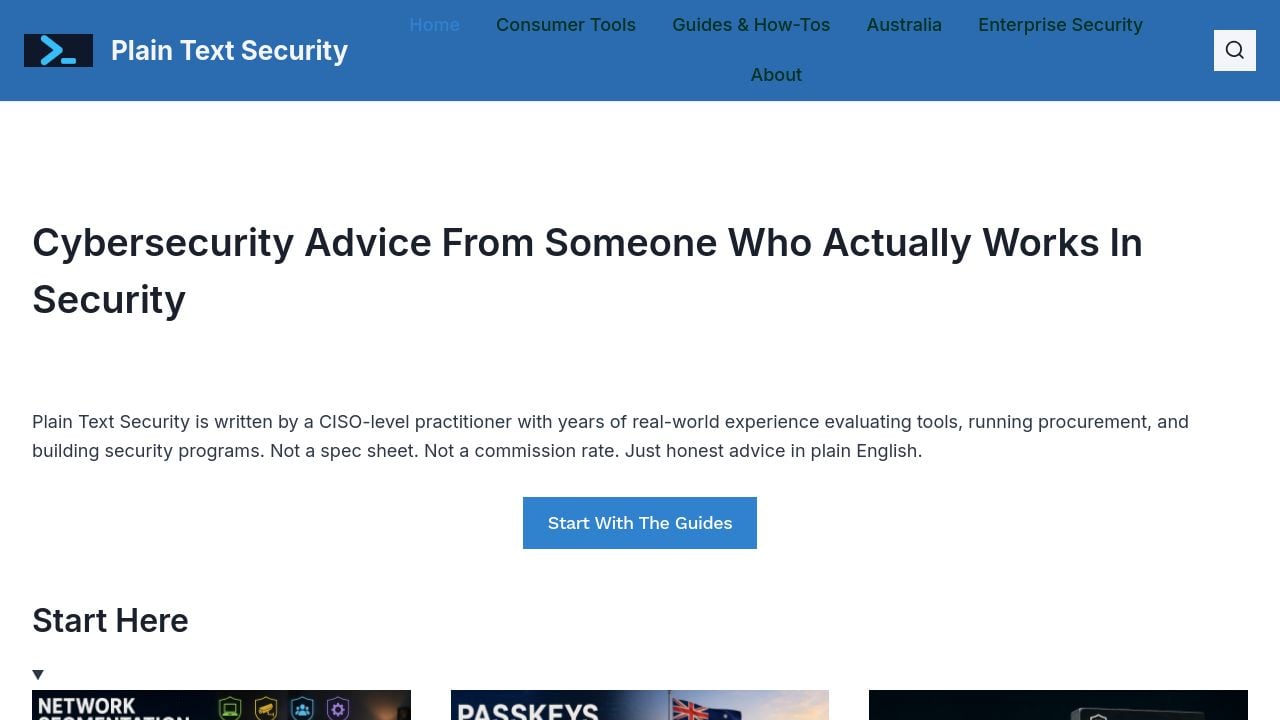 Screenshot of Plaintextsecurity.net