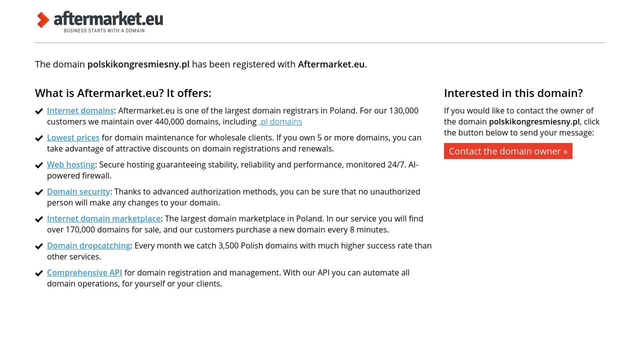 Screenshot of Polskikongresmiesny.pl