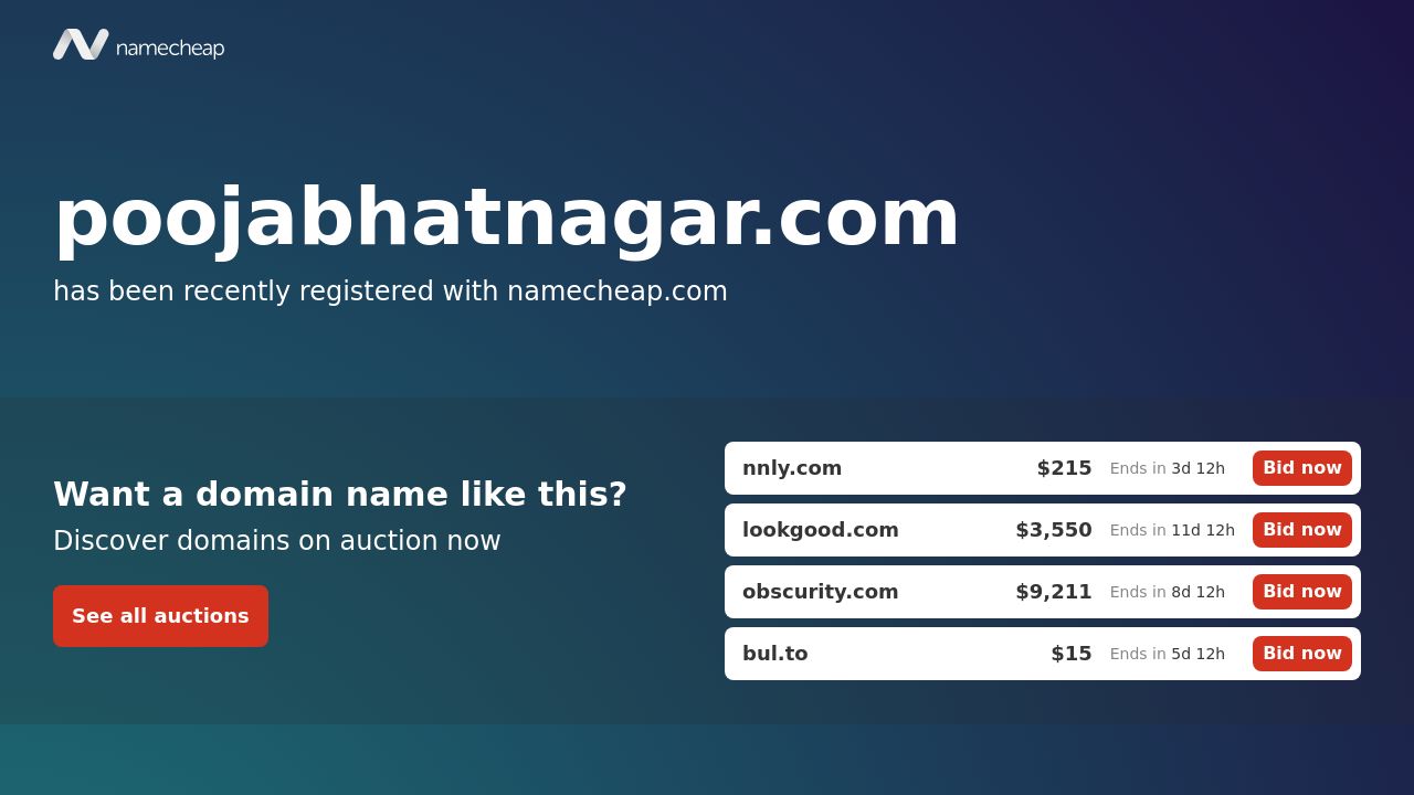 Screenshot of Poojabhatnagar.com