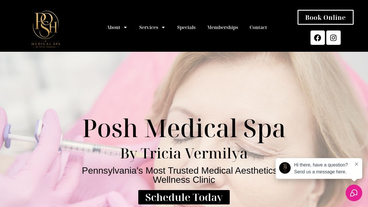 Screenshot of Poshmedaesthetics.com