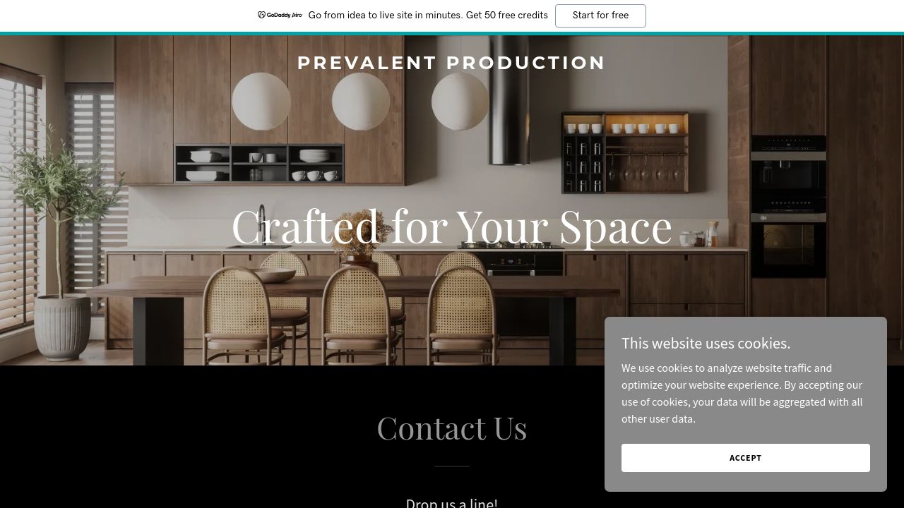 Screenshot of Prevalentproduction.com