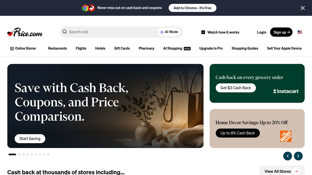 Screenshot of Price.com