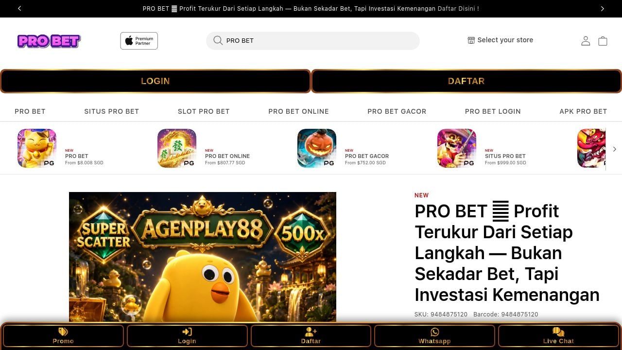 Screenshot of Pro-bet.store