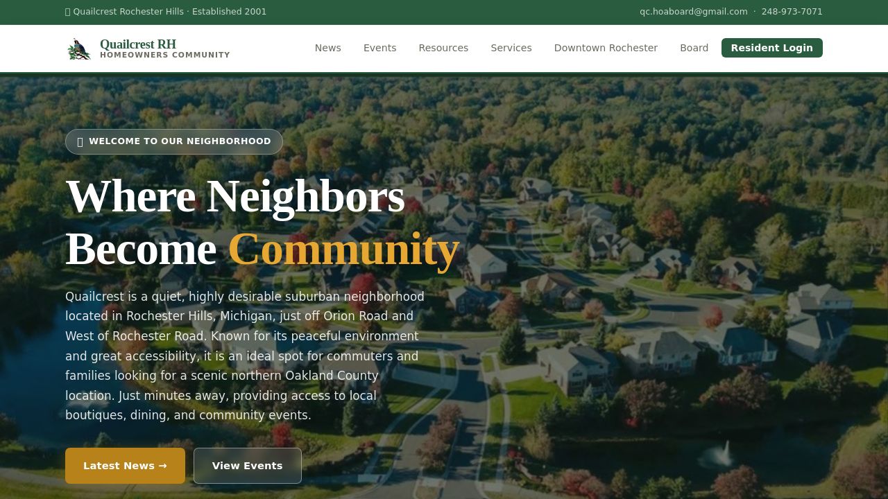 Screenshot of Quailcrestrh.com