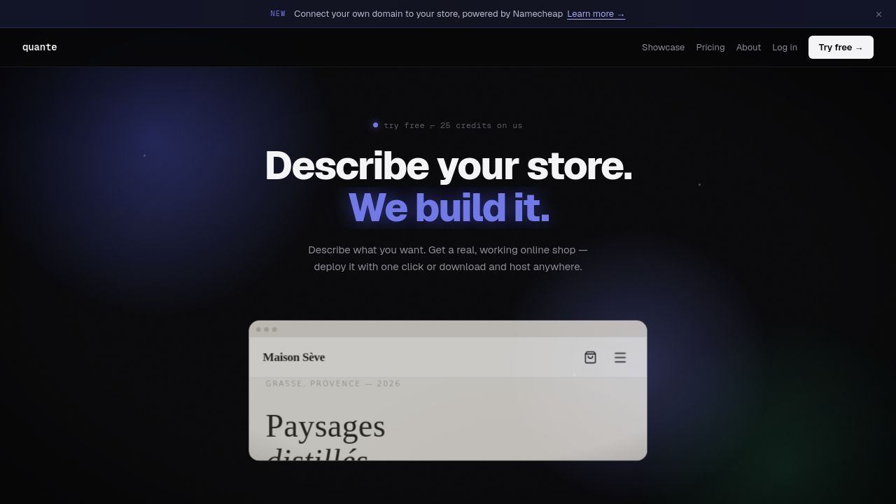 Screenshot of Quantecode.com