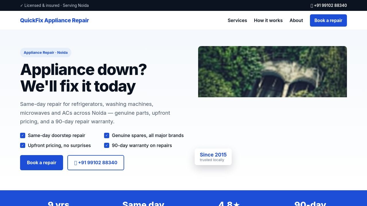 Screenshot of Quickfixappliance.org