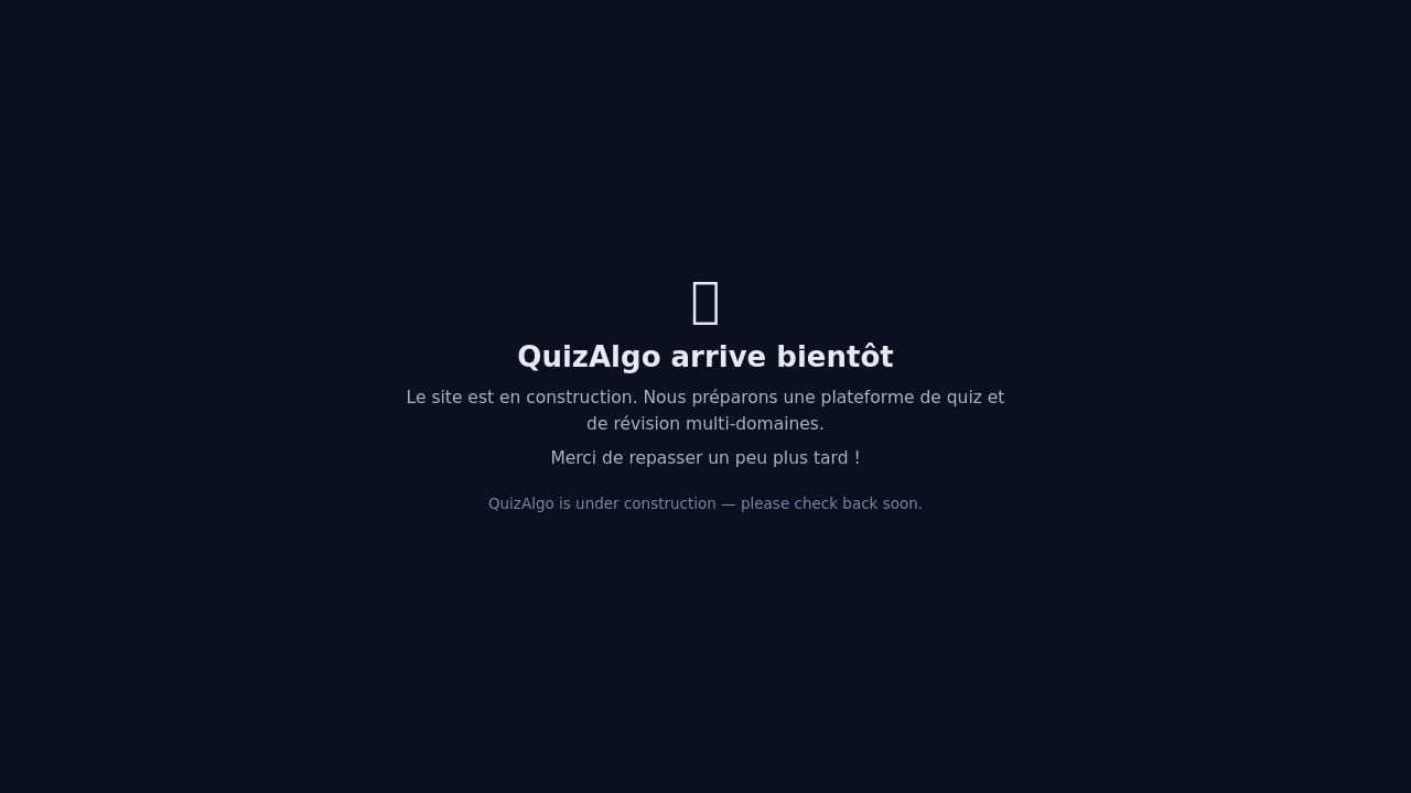 Screenshot of Quizalgo.com