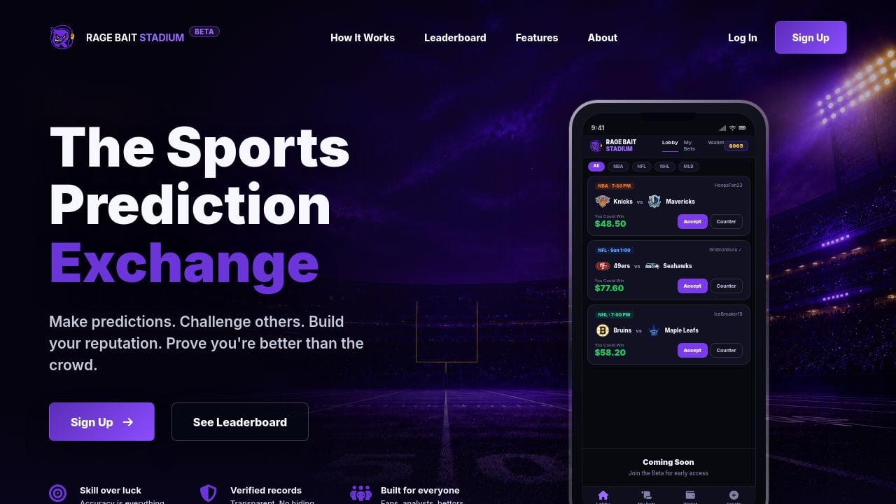 Screenshot of Ragebaitstadium.com