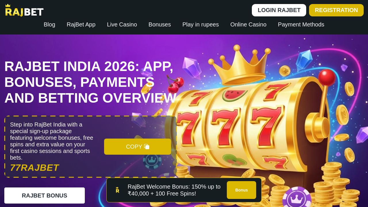 Screenshot of Rajbet-slot.com
