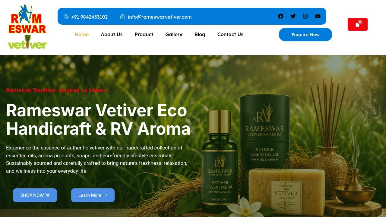 Screenshot of Rameswarvetiver.in