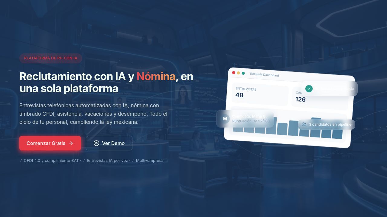 Screenshot of Recluvia.com