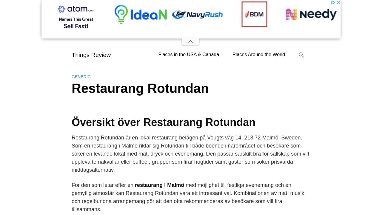 Screenshot of Restaurangrotundan.se