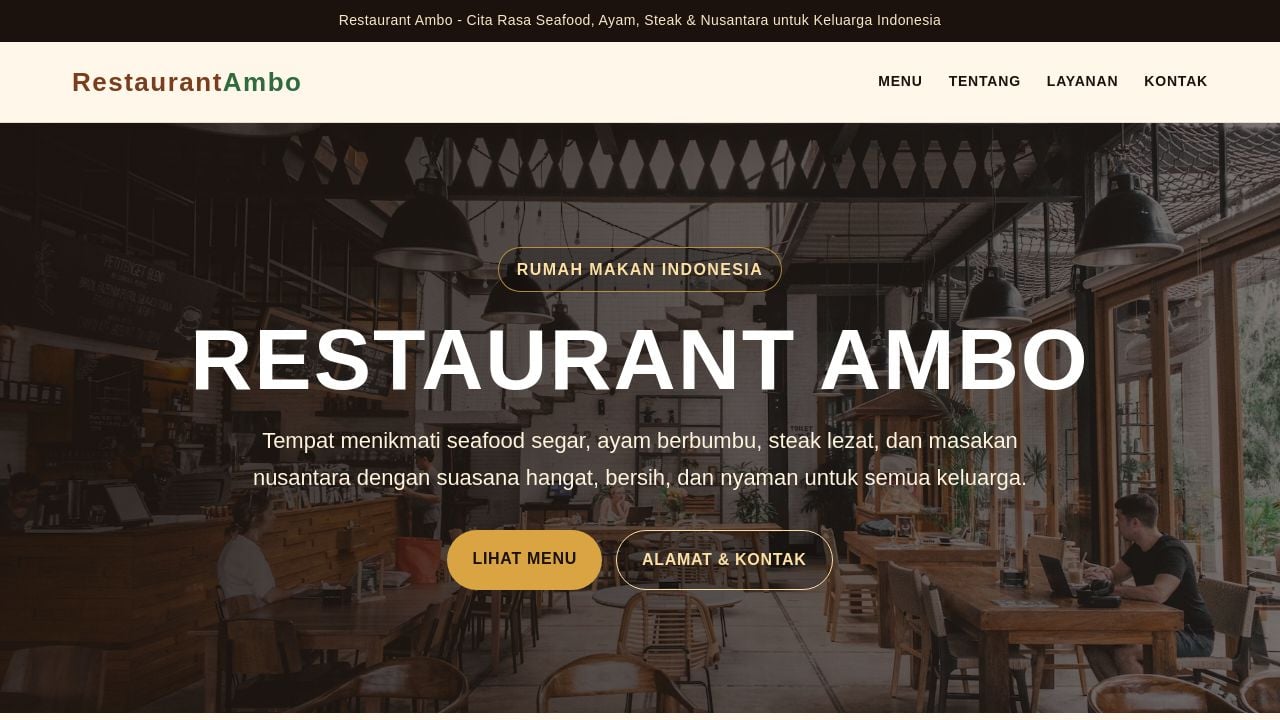 Screenshot of Restaurantambo.com