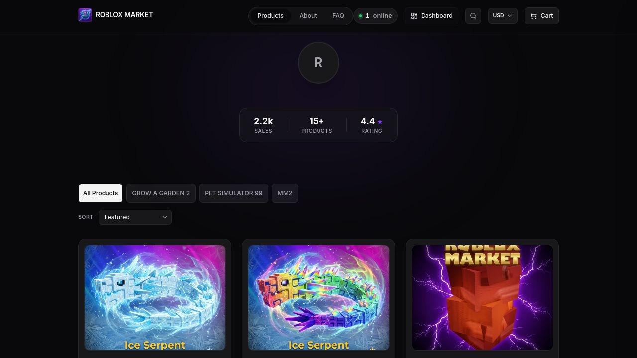 Screenshot of Robloxmarket.vip