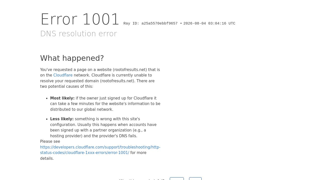 Screenshot of Rootofresults.net