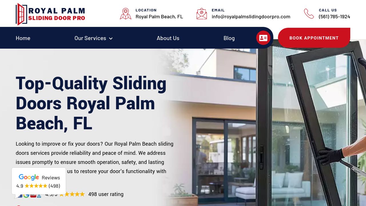 Screenshot of Royalpalmslidingdoorpro.com