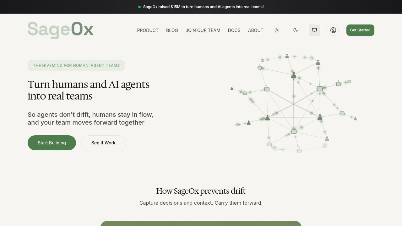Screenshot of Sageox.site