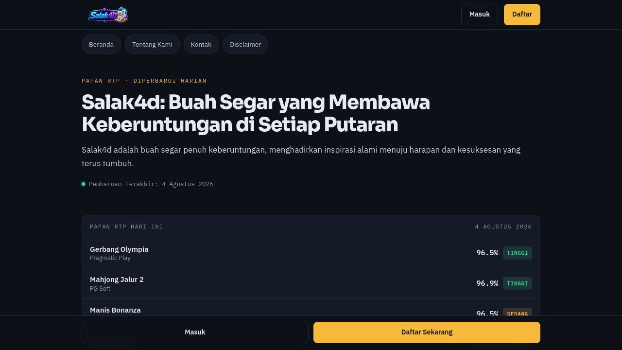 Screenshot of Salak4dslot.net