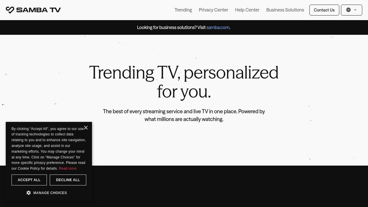 Screenshot of Samba.tv