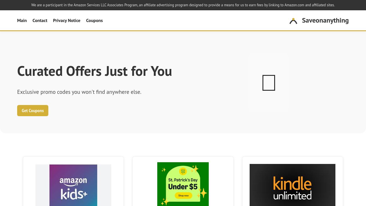 Screenshot of Saveonanything.cfd