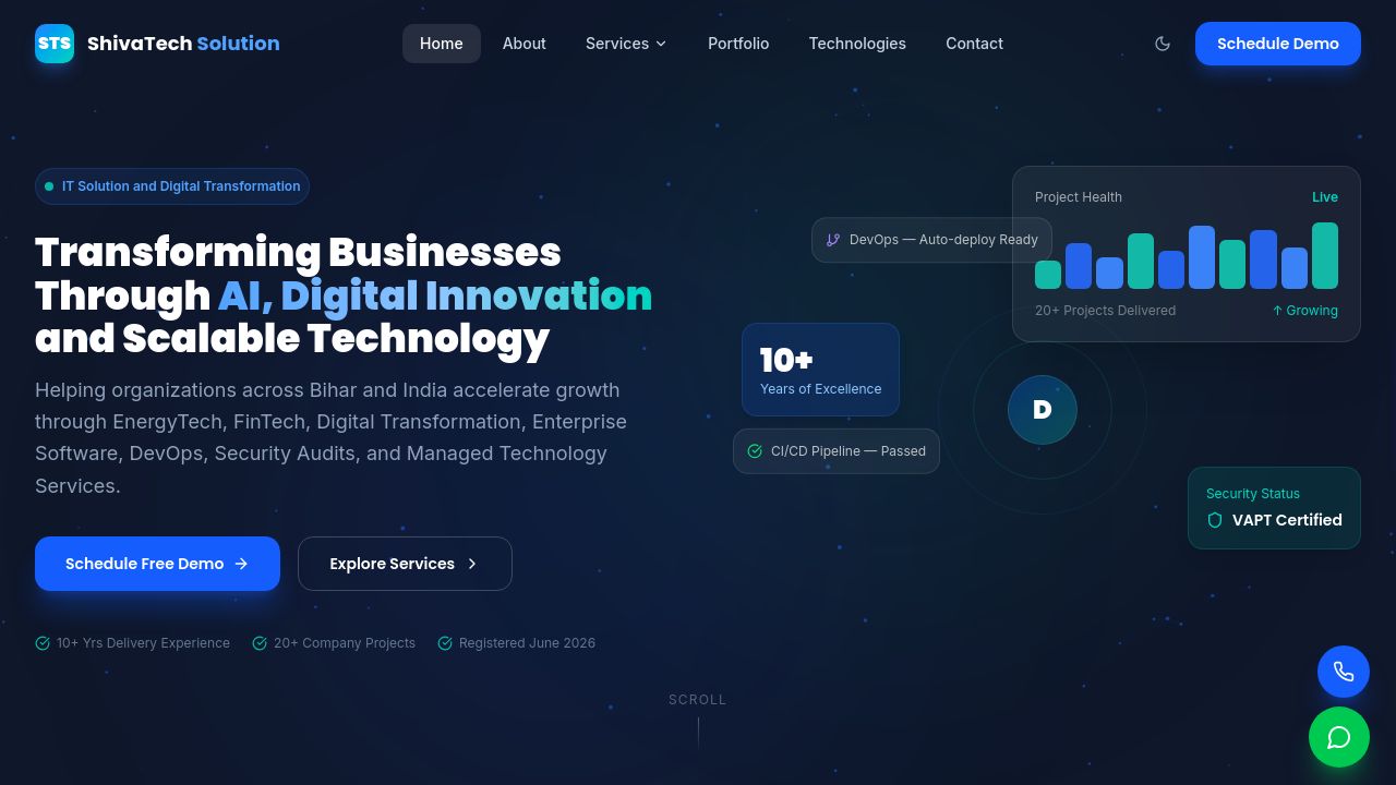 Screenshot of Shivatechsolution.com
