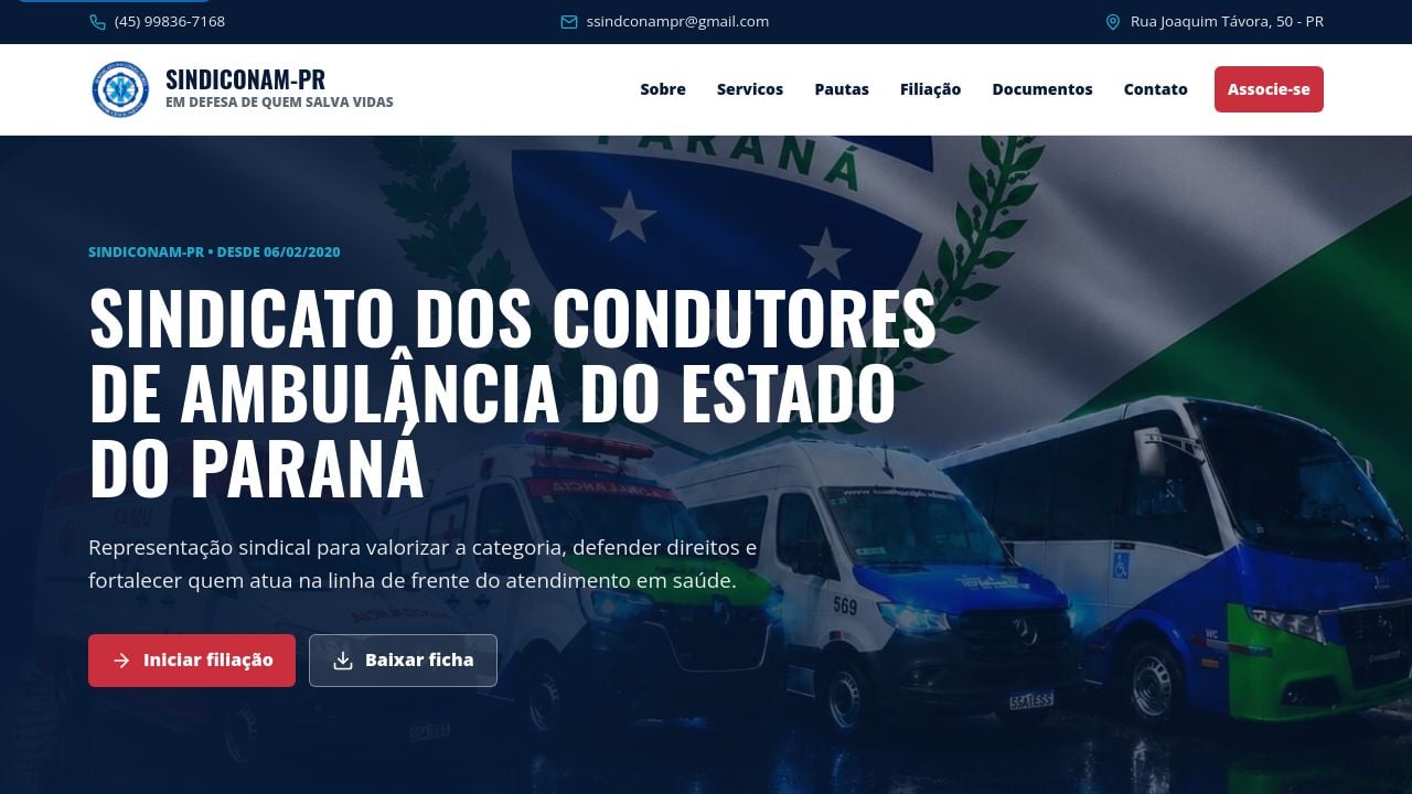 Screenshot of Sindicatoparana.com.br