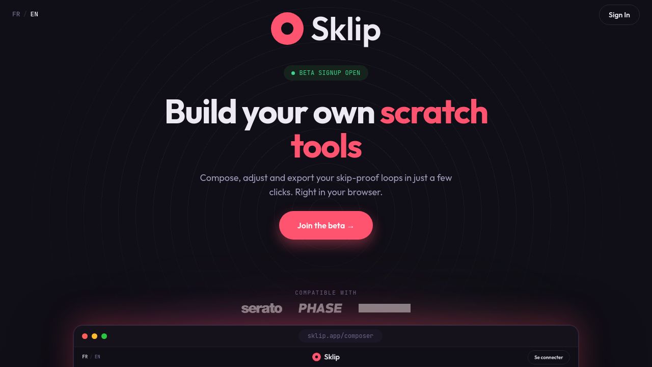 Screenshot of Sklip.studio
