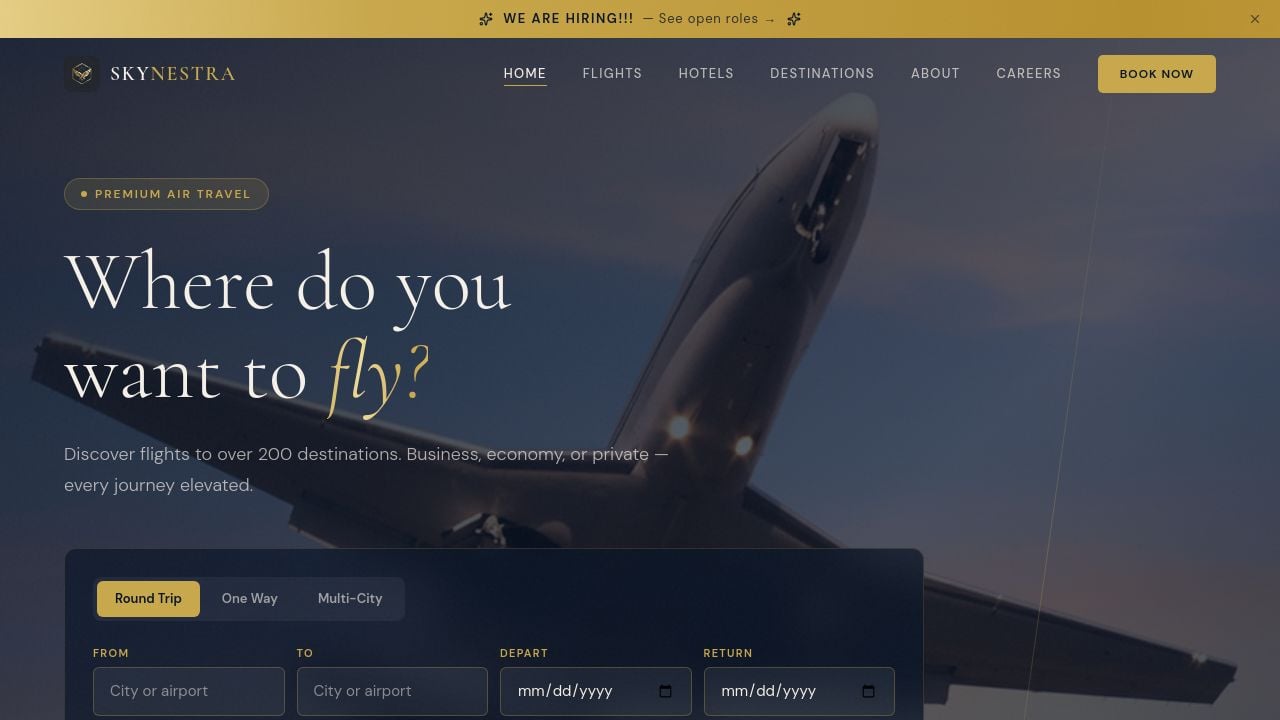Screenshot of Skynestra.com