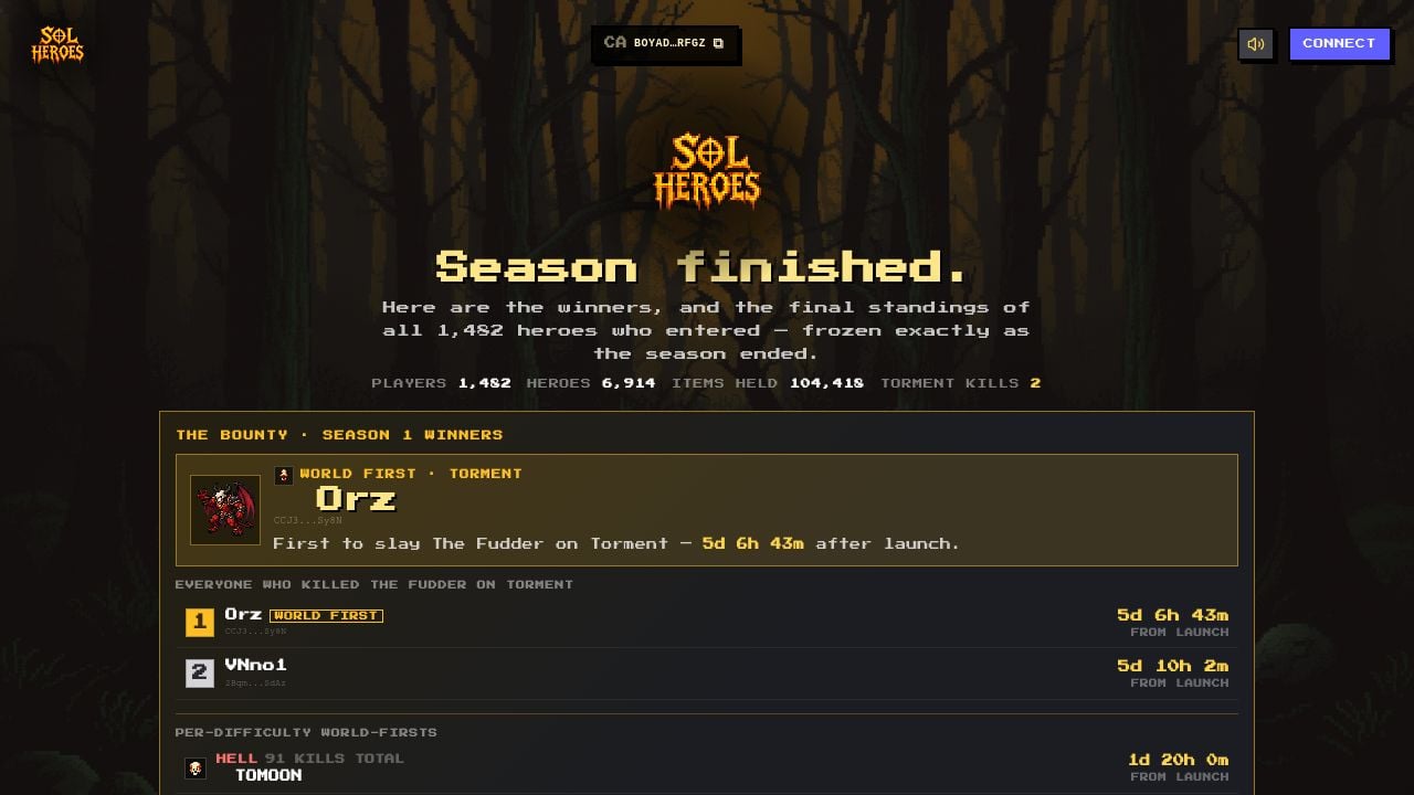 Screenshot of Solheroes.xyz