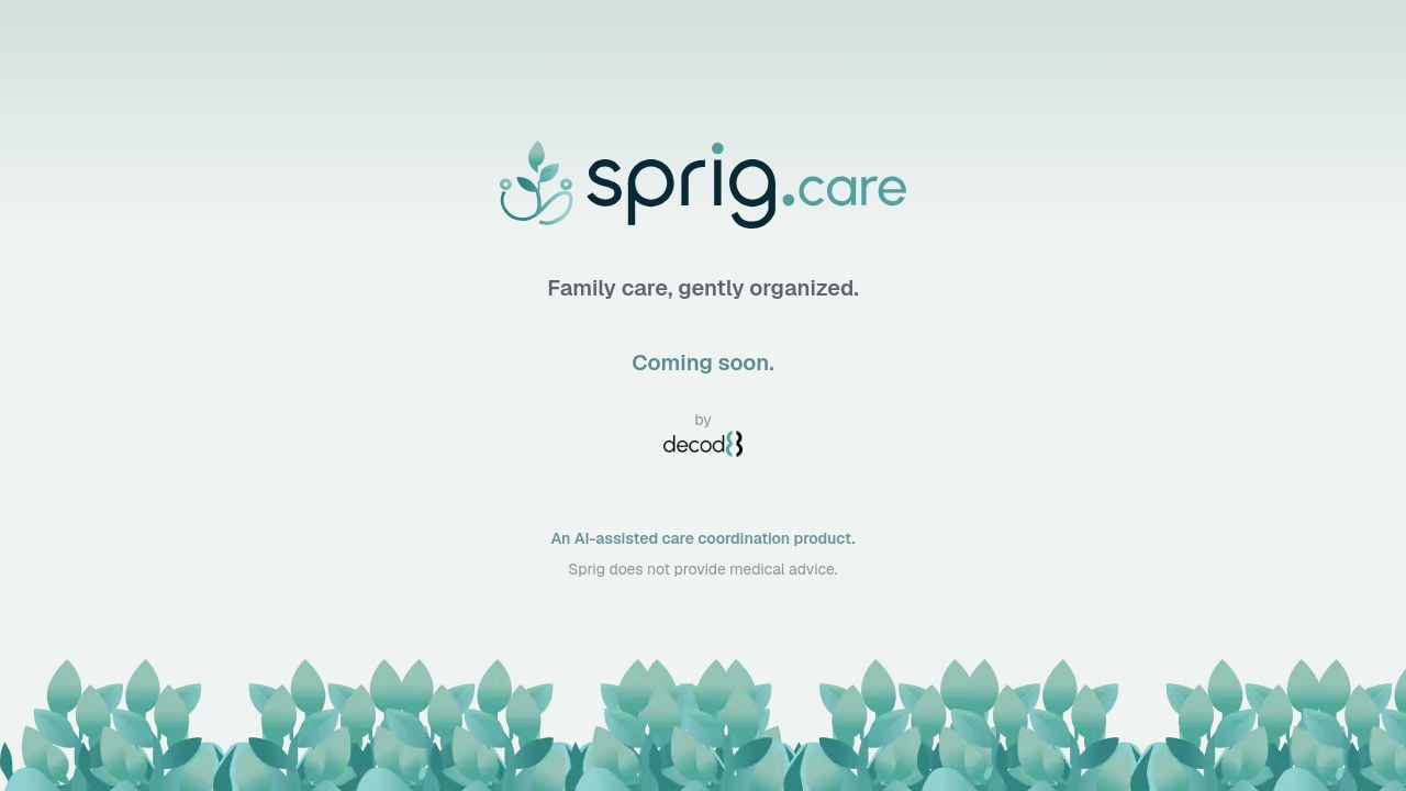 Screenshot of Sprig.care
