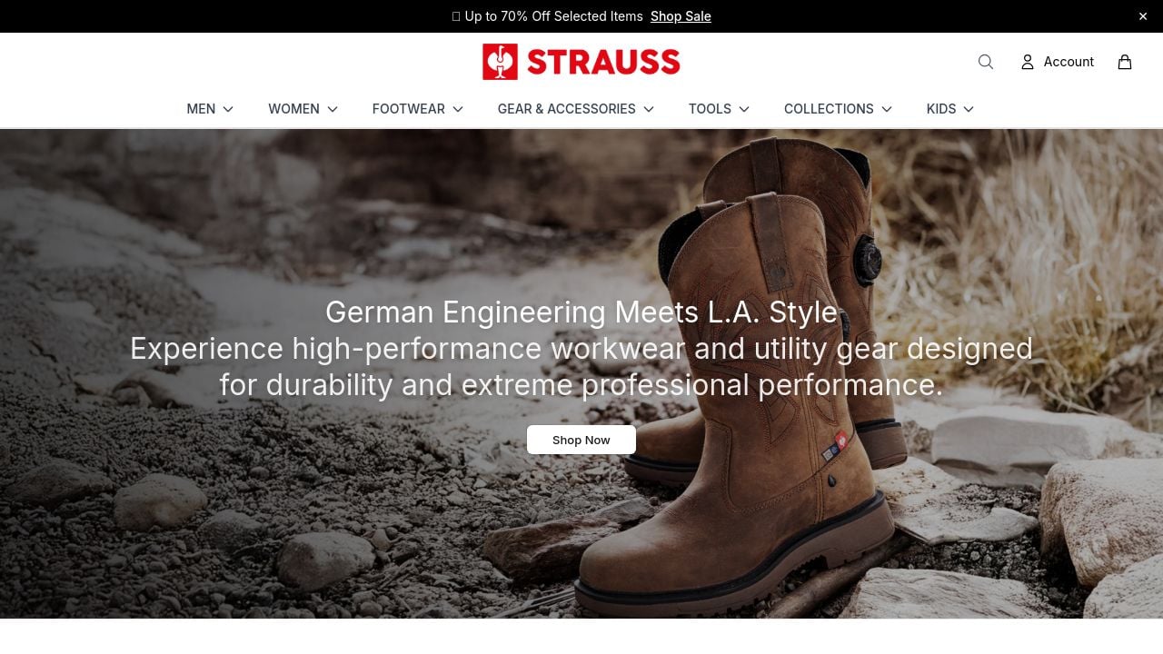 Screenshot of Straussapparel.shop