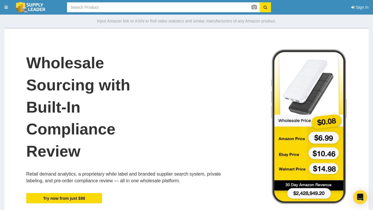 Screenshot of Supplyleader.com