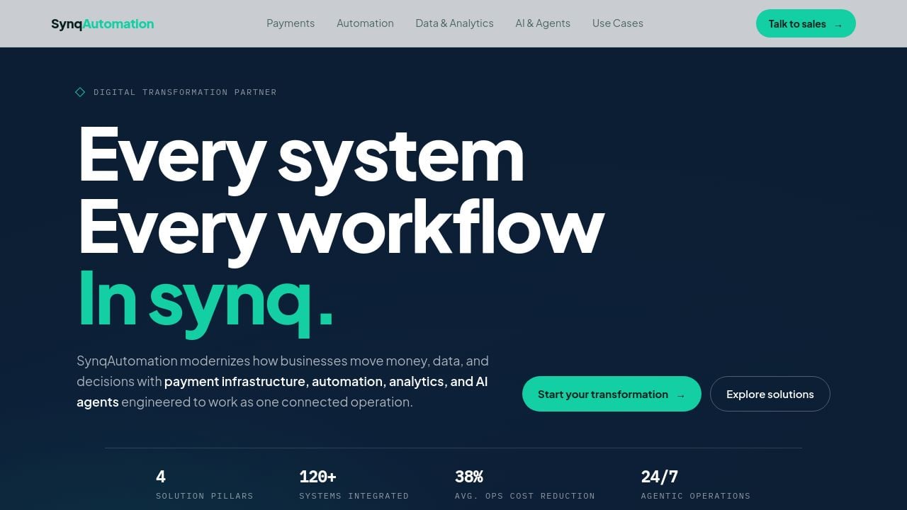 Screenshot of Synqautomation.net
