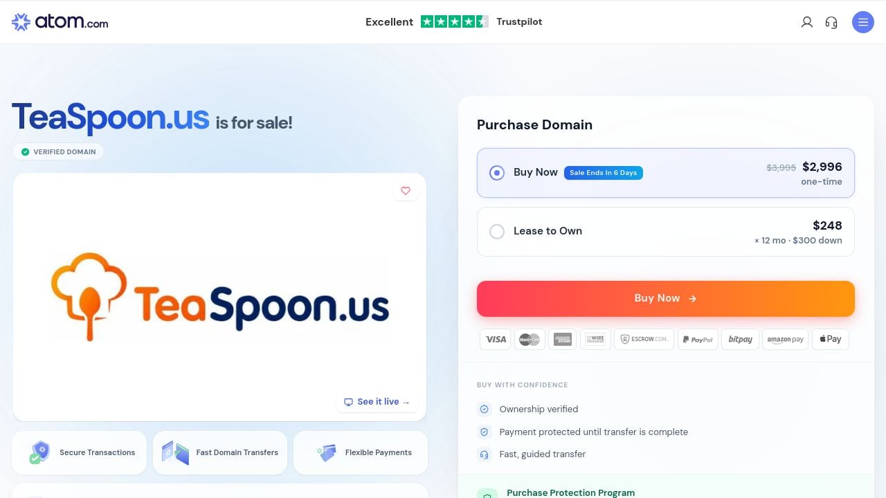 Screenshot of Teaspoon.us