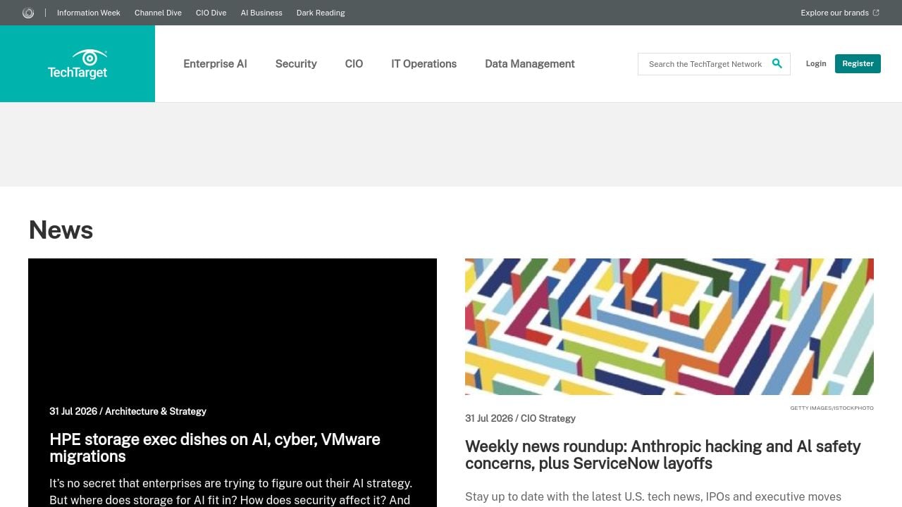 Screenshot of Techtarget.com