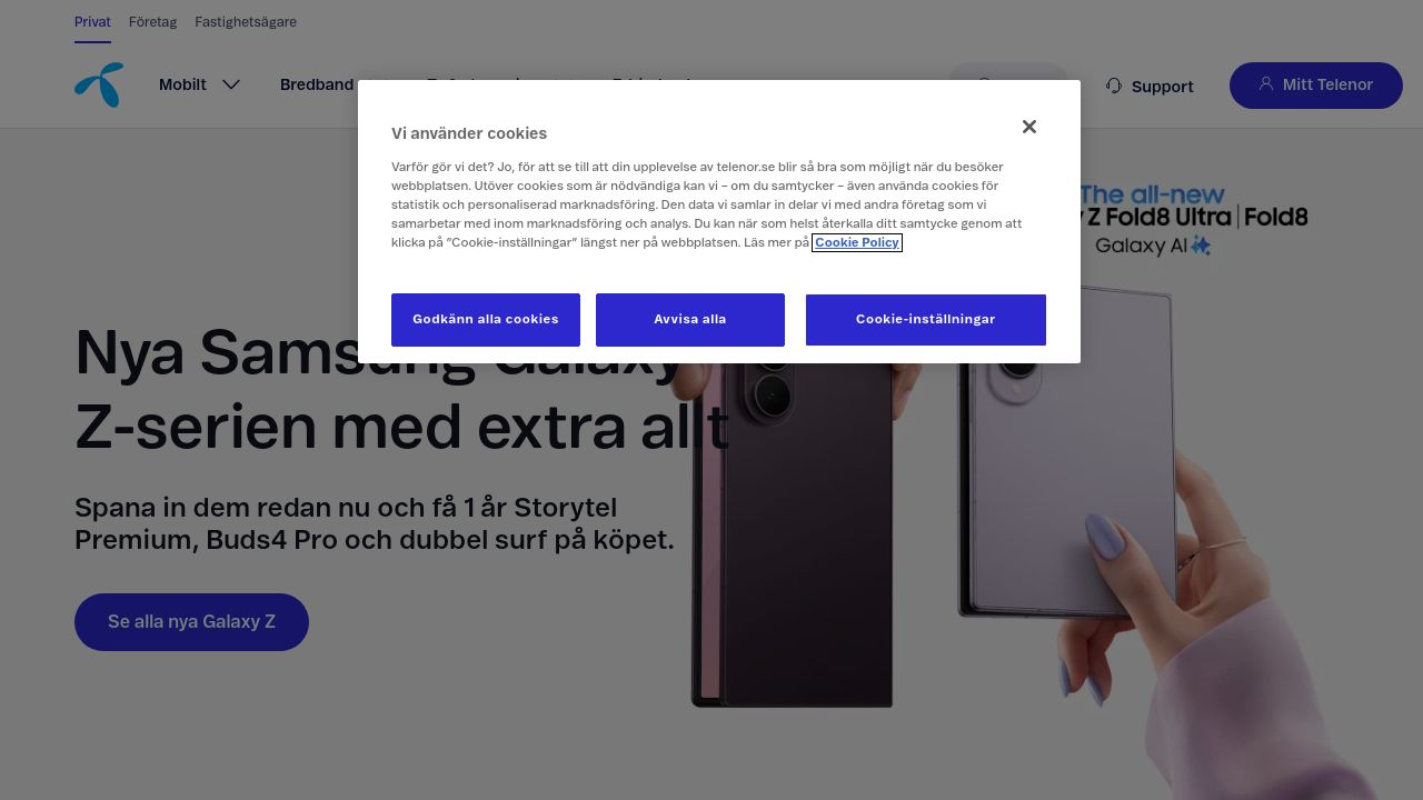 Screenshot of Telenor.se