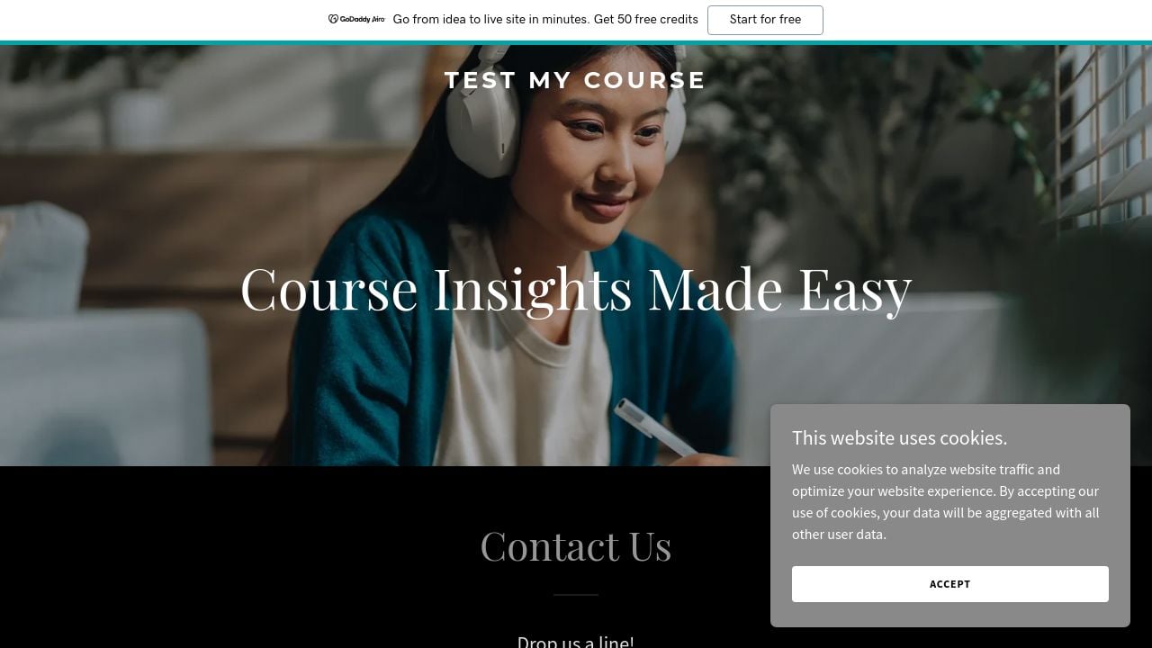 Screenshot of Testmycourse.com
