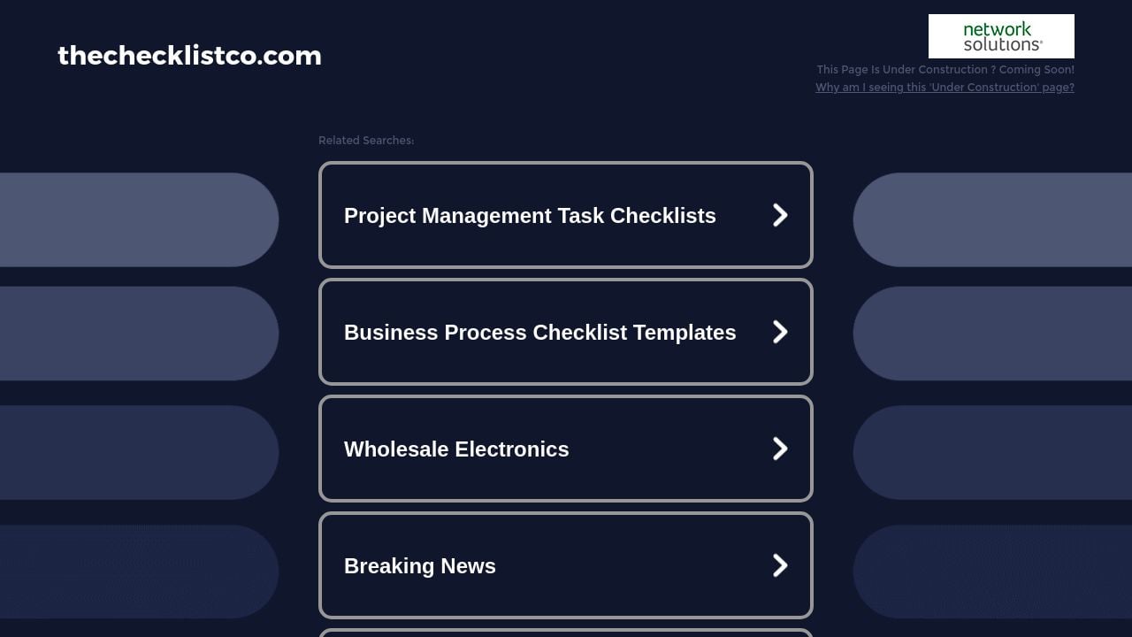 Screenshot of Thechecklistco.com