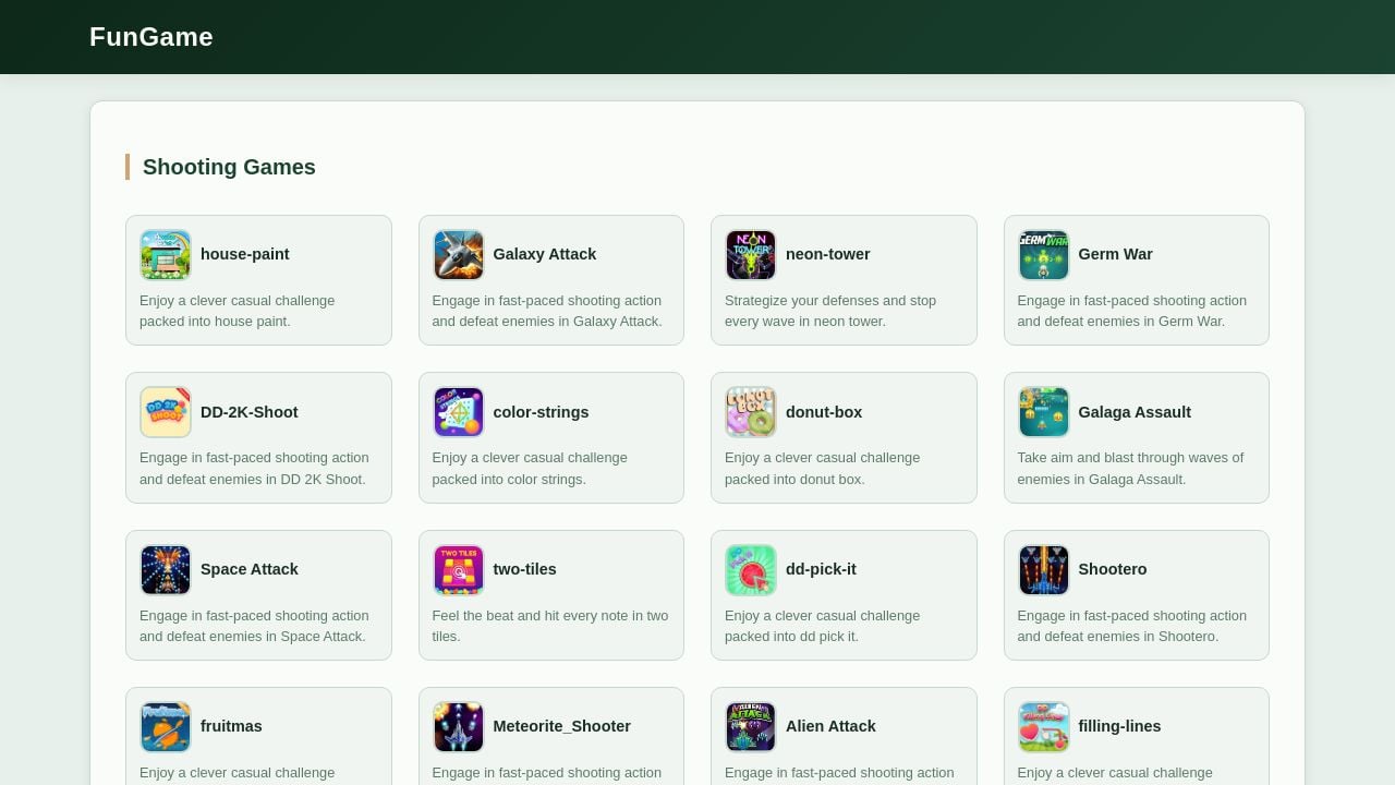 Screenshot of Theshootinggames.shop