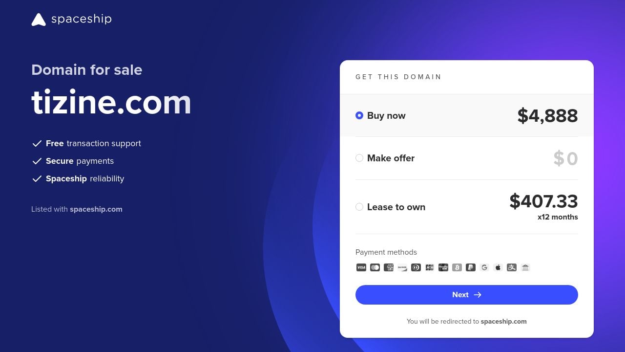Screenshot of Tizine.com
