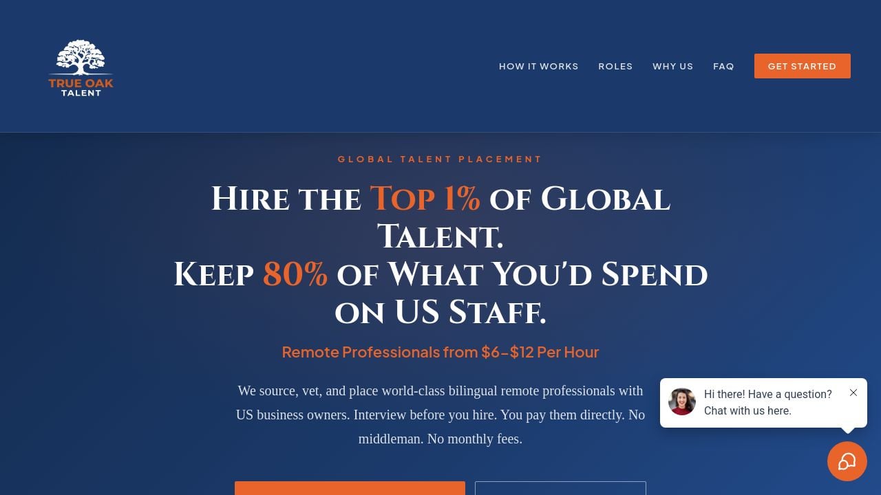 Screenshot of Trueoakpros.com